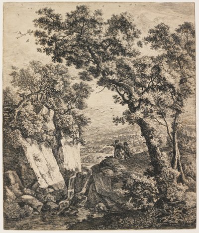 Landschaft mit Tobias und dem Engel, ca. 1660 von Anthonie Waterloo